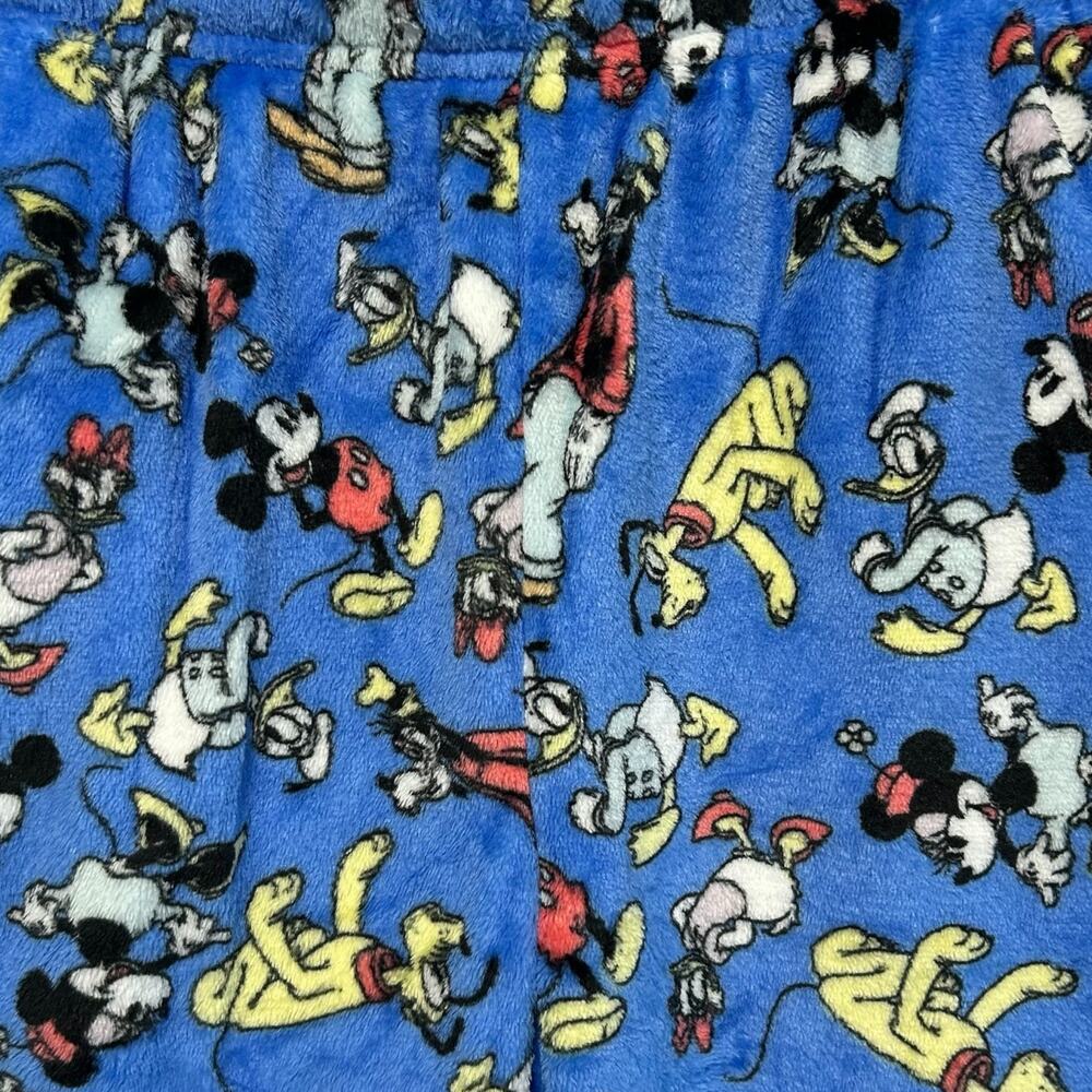 Disney Mickey Mouse Friends Fab Six Plush Pajama Pants NWT Women's Sz M Blue - Picture 5 of 7